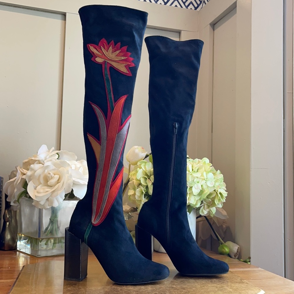 Rare!! Jeffery Campbell floral OTK boots